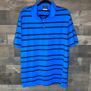 Nice Nike Golf Blue With Dark Blue Stripes Polo Shirt